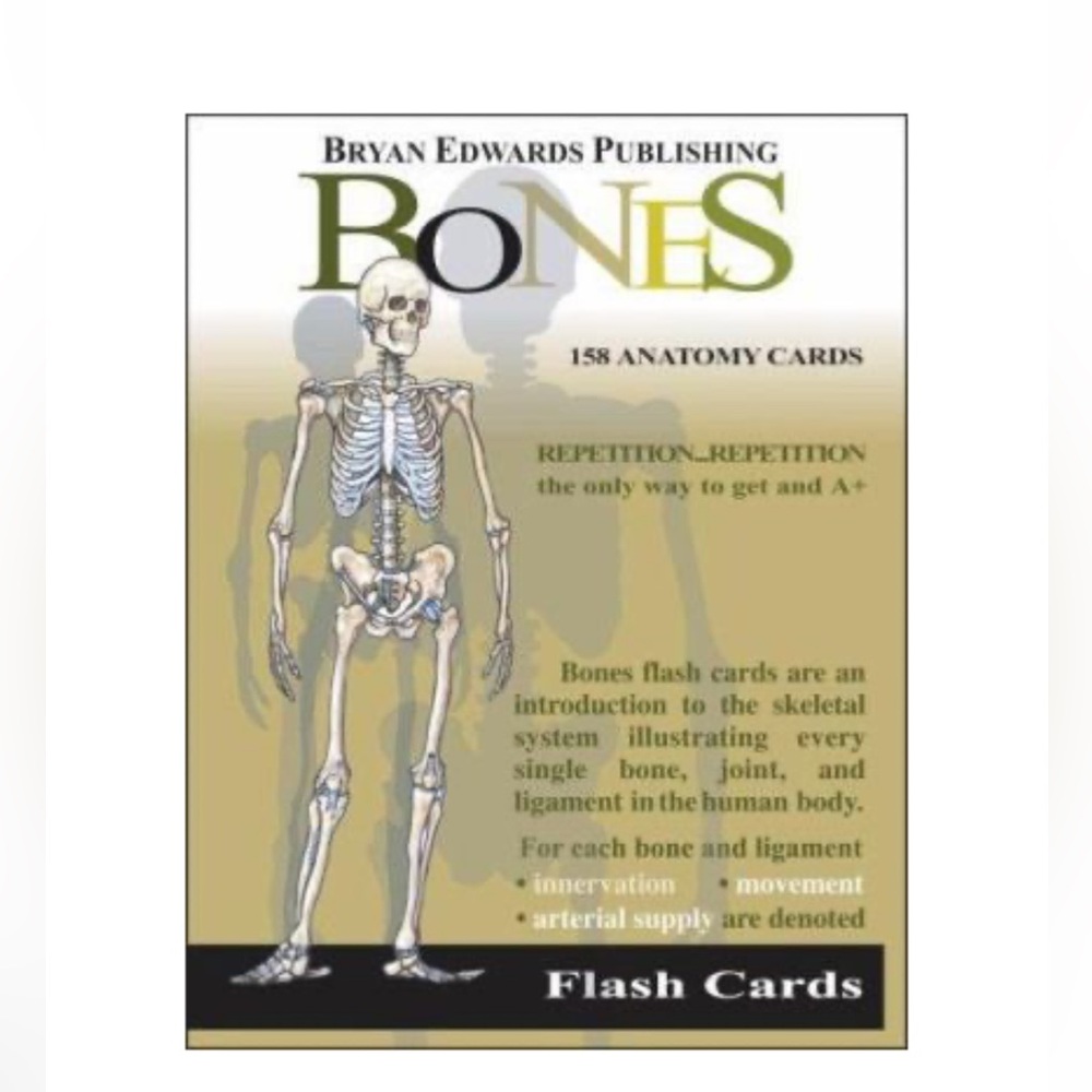 Bryan Edwards Publishing Bones 158 Anatomy Cards Skeletal System Flash Cards